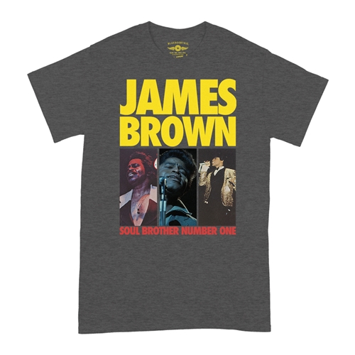 James Brown Soul Brother #1 Collage T-Shirt - Classic Heavy Cotton - classicheathergrey