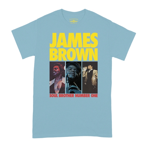James Brown Soul Brother #1 Collage T-Shirt - Classic Heavy Cotton - classiclightblue