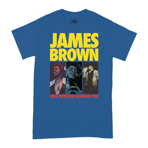 James Brown Soul Brother #1 Collage T-Shirt - Classic Heavy Cotton - classicroyalblue