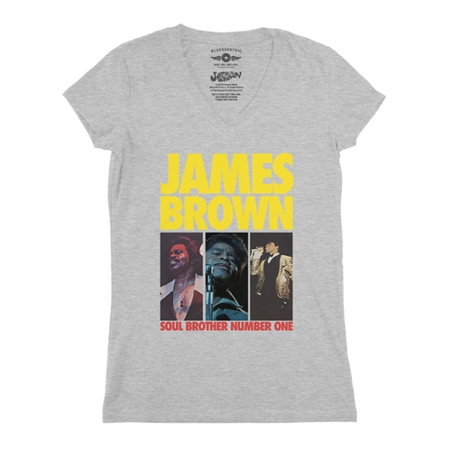 James Brown Soul Brother #1 Collage V-Neck T Shirt - Women