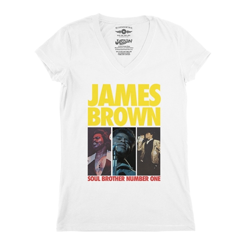 James Brown Soul Brother #1 Collage V-Neck T Shirt - Women