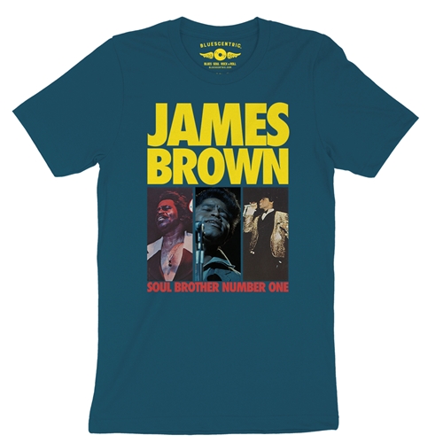 James Brown Soul Brother #1 Collage T-Shirt - Lightweight Vintage Style - vintagedeepteal
