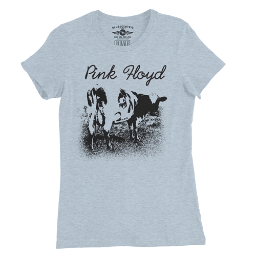 One Color Pink Floyd Atom Heart Mother Ladies T Shirt - Relaxed Fit - ladiesheatherprismblue