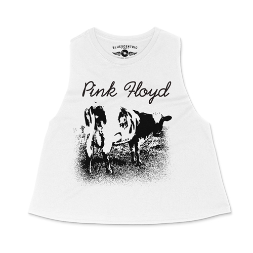 One Color Pink Floyd Atom Heart Mother Racerback Crop Top - Women