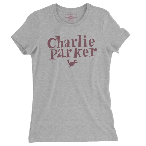 Charlie Parker Mauve Logo Ladies T Shirt - Relaxed Fit - ladiesathleticheather