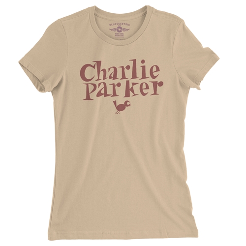 Charlie Parker Mauve Logo Ladies T Shirt - Relaxed Fit - ladiessanddune