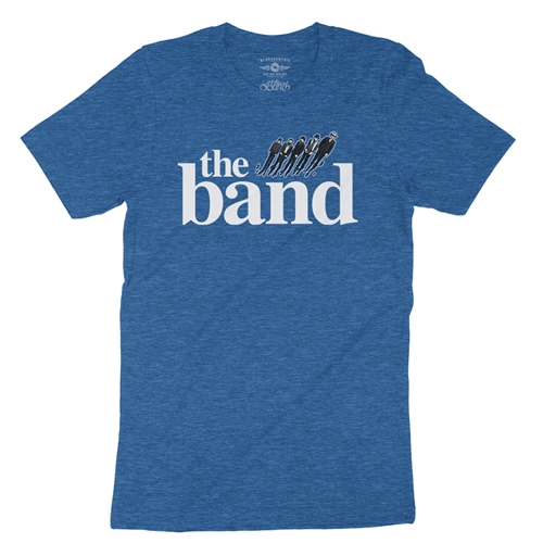 The Band Flying Logo T-Shirt - Lightweight Vintage Style - vintageheatherroyalblue