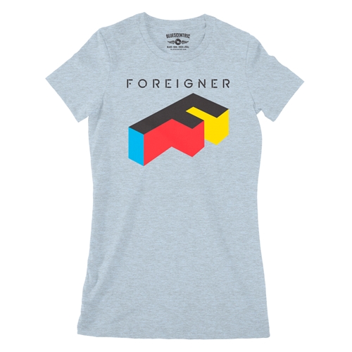 Foreigner Logo Ladies T Shirt - Relaxed Fit - ladiesheatherprismblue