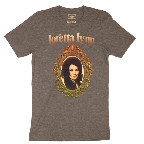 Loretta Lynn Portrait T-Shirt - Lightweight Vintage Style - vintageheatherbrown
