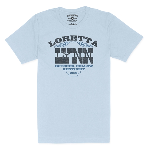 Loretta Lynn Butcher Hollow T-Shirt - Lightweight Vintage Style - vintagethrowbackblue