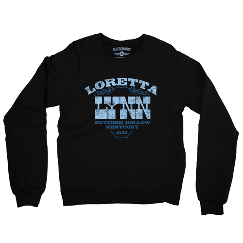 Loretta Lynn Butcher Hollow Crewneck Sweatshirt - crewneckblack