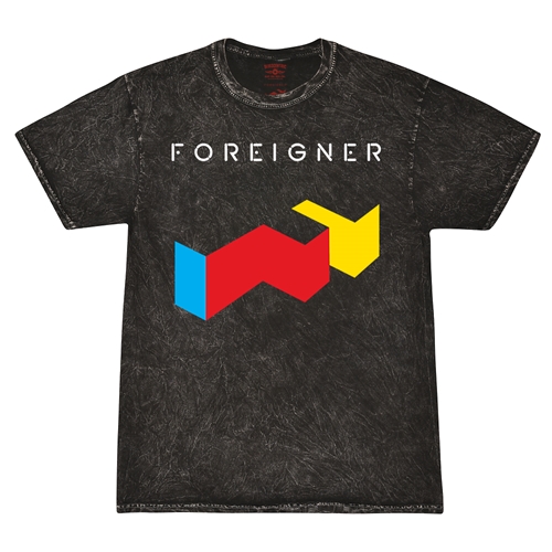 Foreigner 3-Color Logo T-Shirt - Black Mineral Wash
