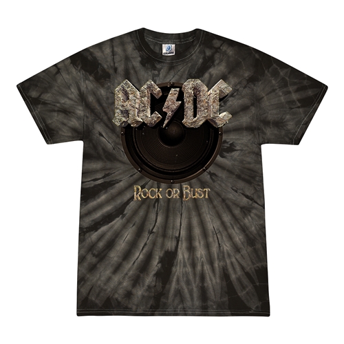 AC/DC Rock or Bust Tie-Dye T-Shirt - Black