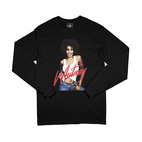 Whitney Houston in Jeans Long Sleeve T-Shirt - longsleeveblack