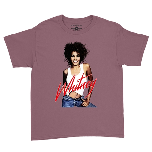Whitney Houston in Jeans Youth T-Shirt - Lightweight Vintage Children & Toddlers - youthheathermaroon