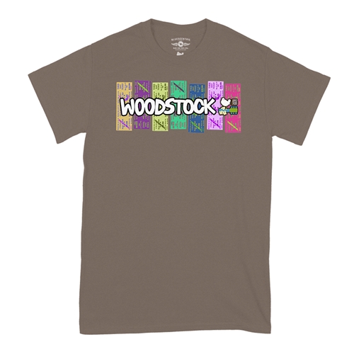 Woodstock Rainbow Concert Ticket T-Shirt - Classic Heavy Cotton - classictaupe