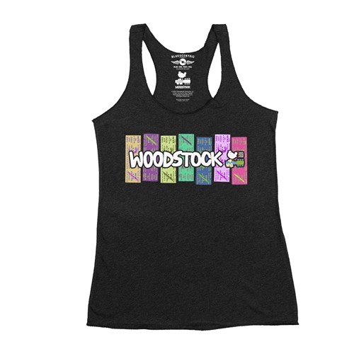 Woodstock Rainbow Concert Ticket Racerback Tank - Women