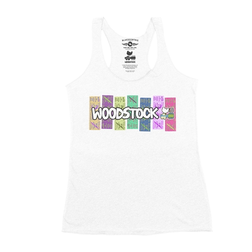 Woodstock Rainbow Concert Ticket Racerback Tank - Women