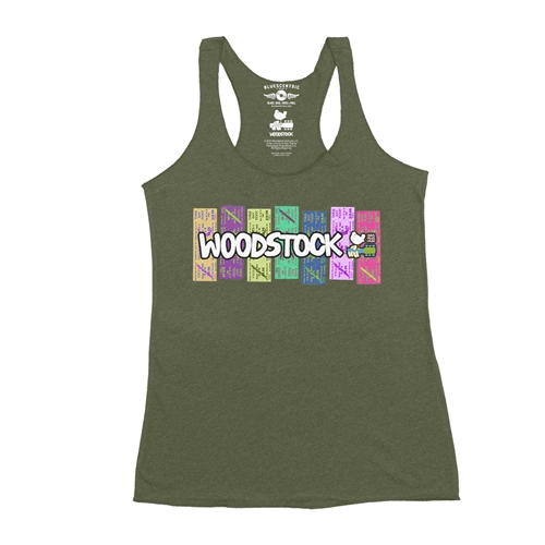 Woodstock Rainbow Concert Ticket Racerback Tank - Women