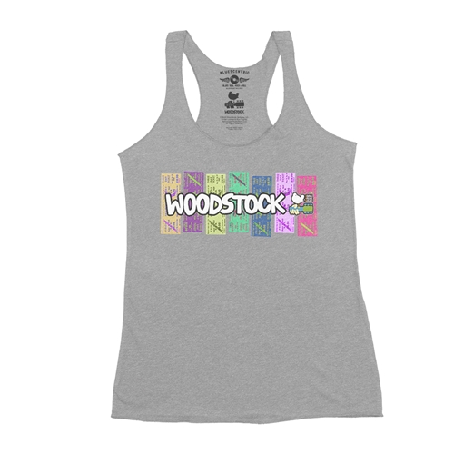 Woodstock Rainbow Concert Ticket Racerback Tank - Women