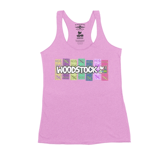 Woodstock Rainbow Concert Ticket Racerback Tank - Women