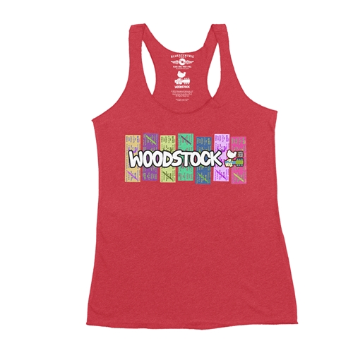 Woodstock Rainbow Concert Ticket Racerback Tank - Women