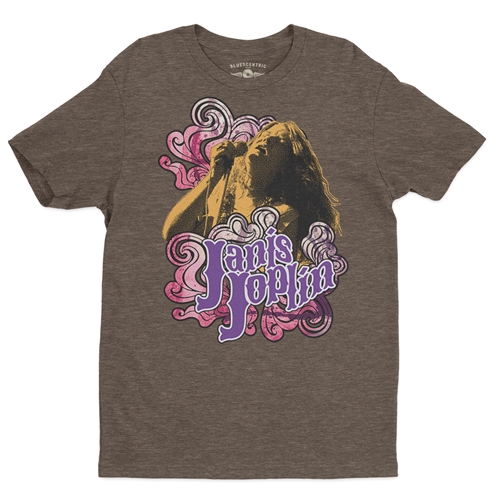 Psychedelic Janis Joplin Graphic T-Shirt - Lightweight Vintage Style - heatherbigmuddy