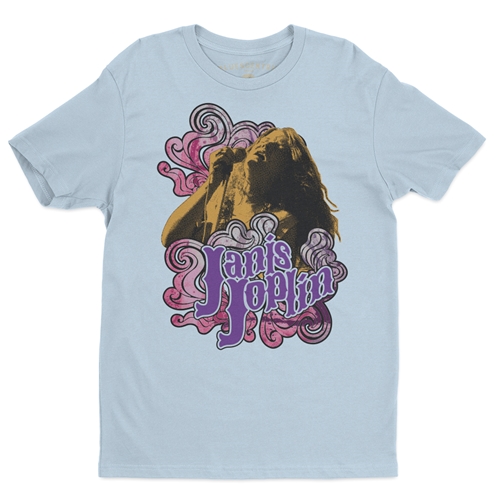 Psychedelic Janis Joplin Graphic T-Shirt - Lightweight Vintage Style - vintagethrowbackblue