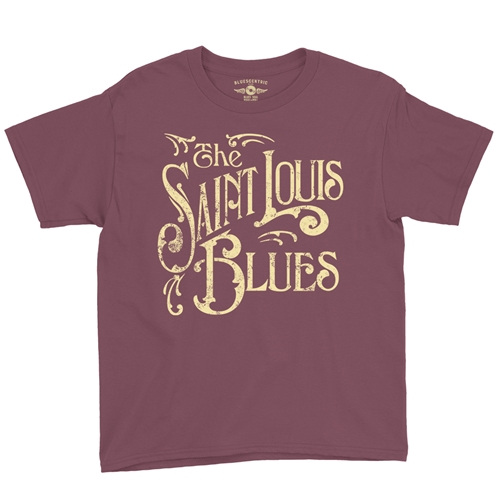The Saint Louis Blues Youth T-Shirt - Lightweight Vintage Children & Toddlers - youthheathermaroon