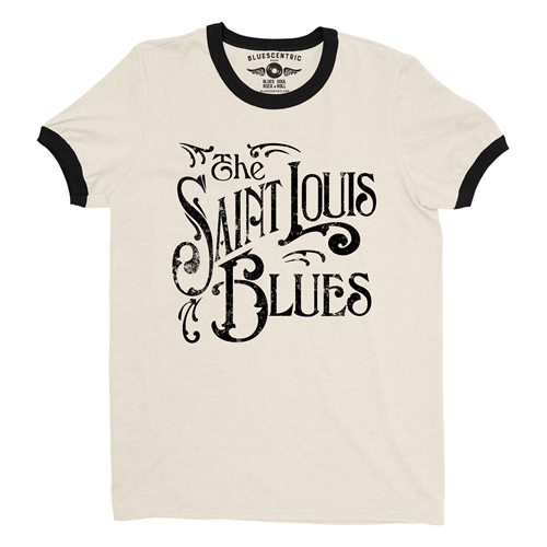 The Saint Louis Blues Ringer T-Shirt - ringernaturalblacktrim