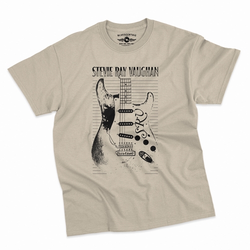 Stevie Ray Vaughan Guitar T-Shirt - Classic Heavy Cotton - classicsand