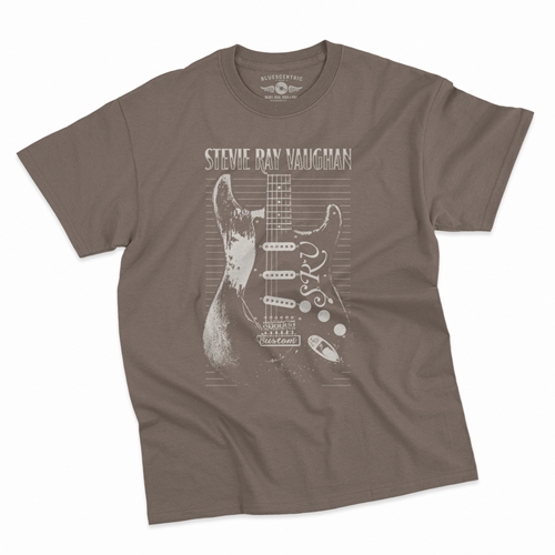 Stevie Ray Vaughan Guitar T-Shirt - Classic Heavy Cotton - classictaupe