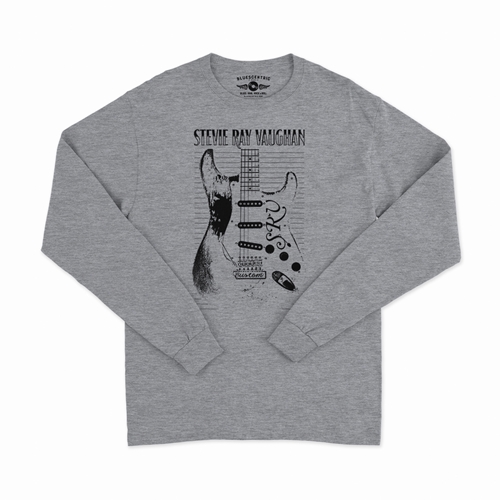 Stevie Ray Vaughan Guitar Long Sleeve T-Shirt - longsleeveathleticheather