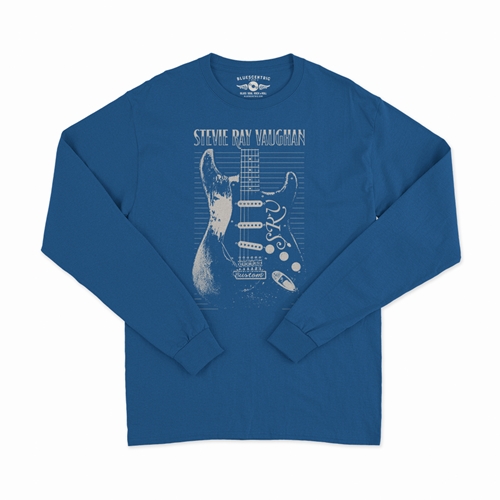 Stevie Ray Vaughan Guitar Long Sleeve T-Shirt - longsleeveblue