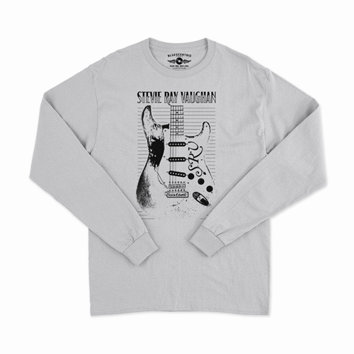 Stevie Ray Vaughan Guitar Long Sleeve T-Shirt - longsleevewhite