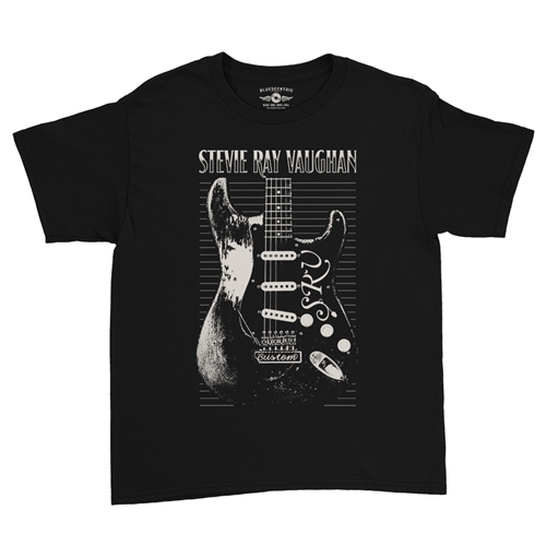 Stevie Ray Vaughan Guitar Youth T-Shirt - Lightweight Vintage Children & Toddlers - youthblack