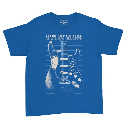 Stevie Ray Vaughan Guitar Youth T-Shirt - Lightweight Vintage Children & Toddlers - youthroyalblue