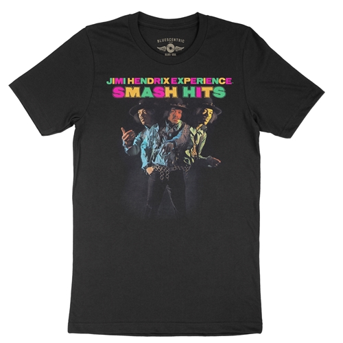 Jimi Hendrix SMASH HITS Album Cover T-Shirt - Lightweight Vintage Style - vintageblack