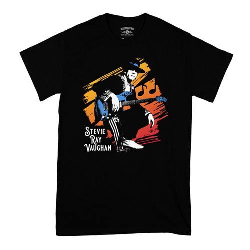 Stevie Ray Vaughan Texas Sunrise T-Shirt - Classic Heavy Cotton - classicblack