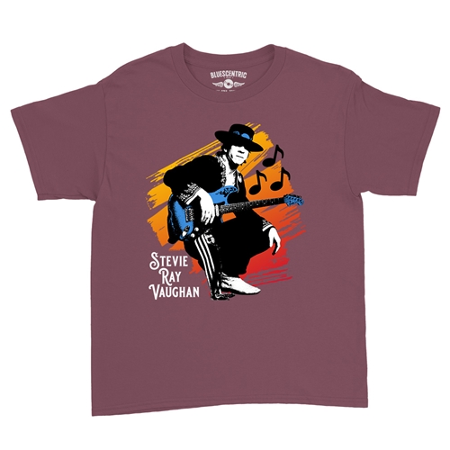 Stevie Ray Vaughan Texas Sunrise Youth T-Shirt - Lightweight Vintage Children & Toddlers - youthheathermaroon
