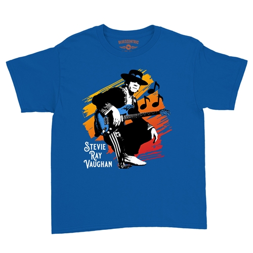 Stevie Ray Vaughan Texas Sunrise Youth T-Shirt - Lightweight Vintage Children & Toddlers - youthroyalblue