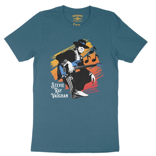 Stevie Ray Vaughan Texas Sunrise T-Shirt - Lightweight Vintage Style - vintagedeepteal