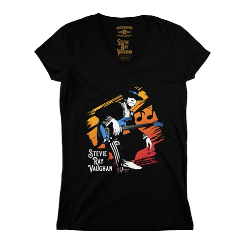 Stevie Ray Vaughan Texas Sunrise V-Neck T Shirt - Women