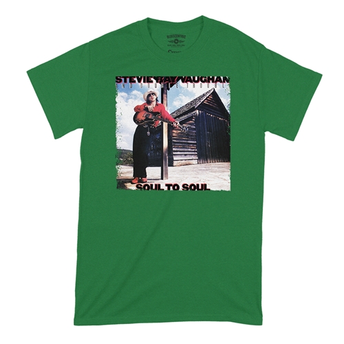 Stevie Ray Vaughan Soul To Soul T-Shirt - Classic Heavy Cotton - classickellygreen