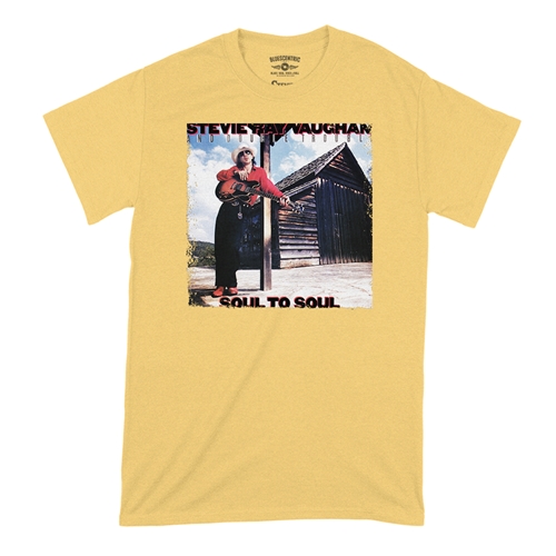 Stevie Ray Vaughan Soul To Soul T-Shirt - Classic Heavy Cotton - classicyellow