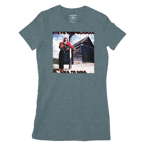 Stevie Ray Vaughan Soul To Soul Ladies T Shirt - Relaxed Fit - ladiesheatherdeepteal