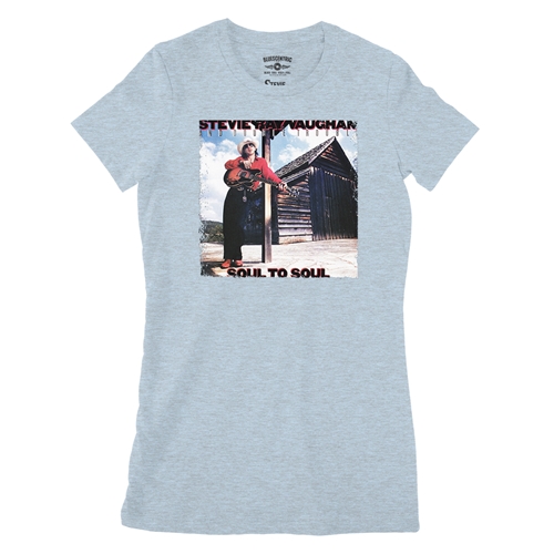 Stevie Ray Vaughan Soul To Soul Ladies T Shirt - Relaxed Fit - ladiesheatherprismblue