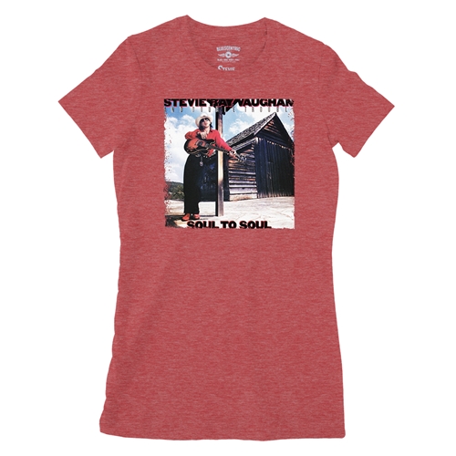 Stevie Ray Vaughan Soul To Soul Ladies T Shirt - Relaxed Fit - ladiesheatherred