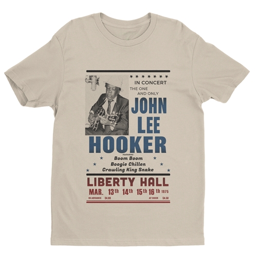 John Lee Hooker Vintage Concert T-Shirt - Lightweight Vintage Style - vintagecream