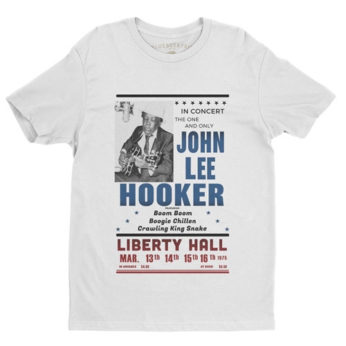 John Lee Hooker Vintage Concert T-Shirt - Lightweight Vintage Style - white